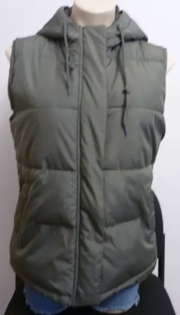 Cotton On Ladies Quilted Puffer Vest With A Hood - Size 12 - Like New
