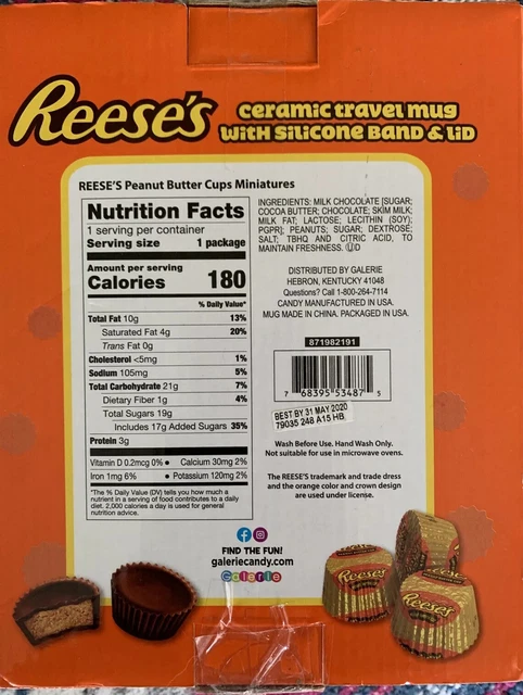 REESE’S 16oz TRAVEL COFFEE MUG (Ceramic), Insulated Grip. 2