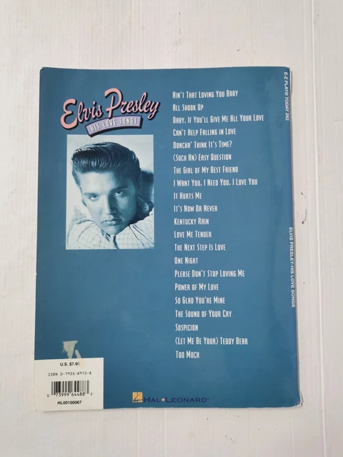 ELVIS PRESLEY - His Love Songs, for Organs, Pianos & Electric Keyboards ...