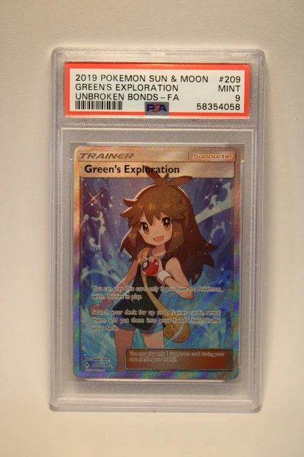 PSA 9 Green's Exploration 209/214 MINT Full Art Unbroken Bonds