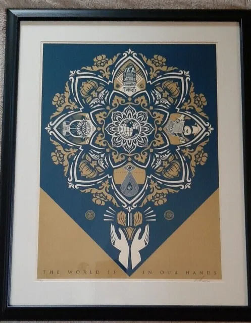 OBEY Shepard Fairey Holiday: The World is in Our Hands Print Signed & No 2015