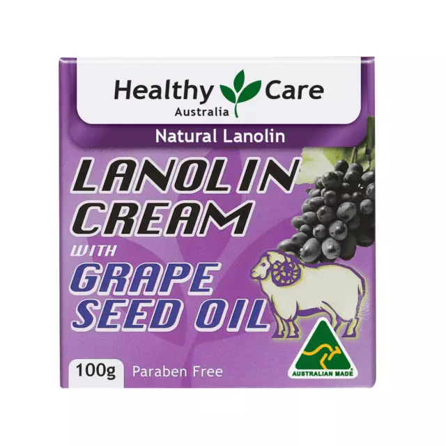 Healthy Care Lanolin Cream with Grape Seed - 100g | Paraben free 2