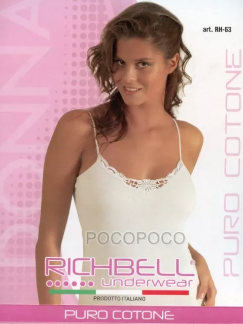 Canottiera a spalla stretta da donna in cotone Richbell RH63 canotta intima