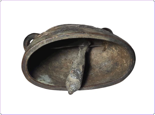 Asian Antique 19th C, Burmese Buffalo / Horse Bell. Mandalay, Burma. 3