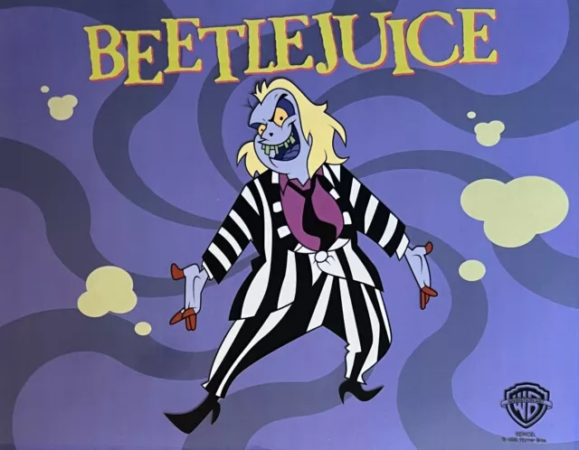 Warner Bros BEETLEJUICE Limited Edition Sericel Animation Art Cel 11" x 14"