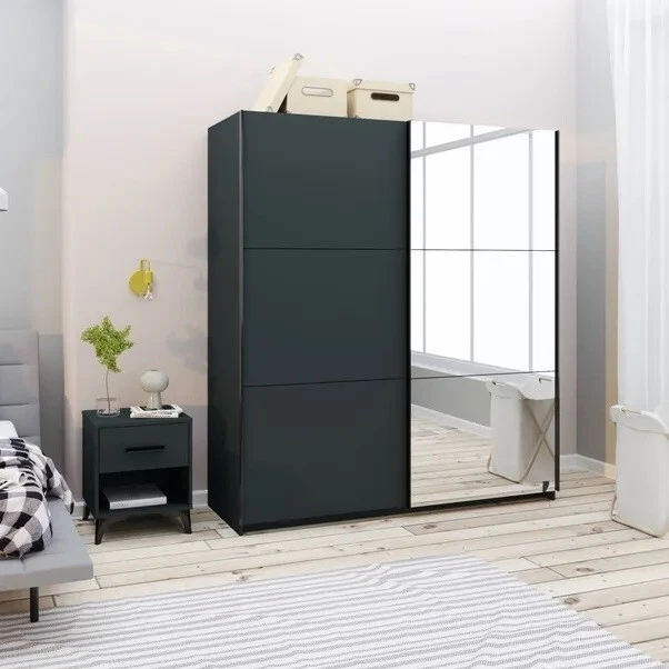 Bradley Armadio con porta scorrevole 180 cm - Colore antracite
