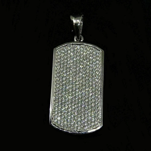 2 CT D/VVS1 Round Cut Created Diamond 14k White Gold Finish Men's Bar Pendant