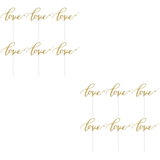 10 pezzi AMORE Cake Topper glitter torta di carta scelte torta decorazione per