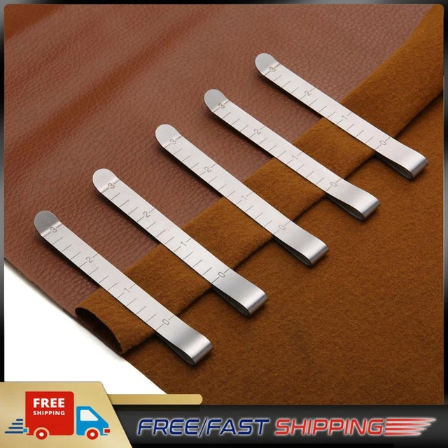 20pcs Stainless Steel Hemming Clips Measurement Ruler Sewing Quilting Clips