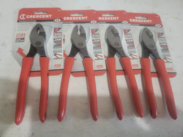 Lot of (4) CRESCENT 6" Z2 Slip Joint Pliers Cushion Grip (HTZ28) new in package