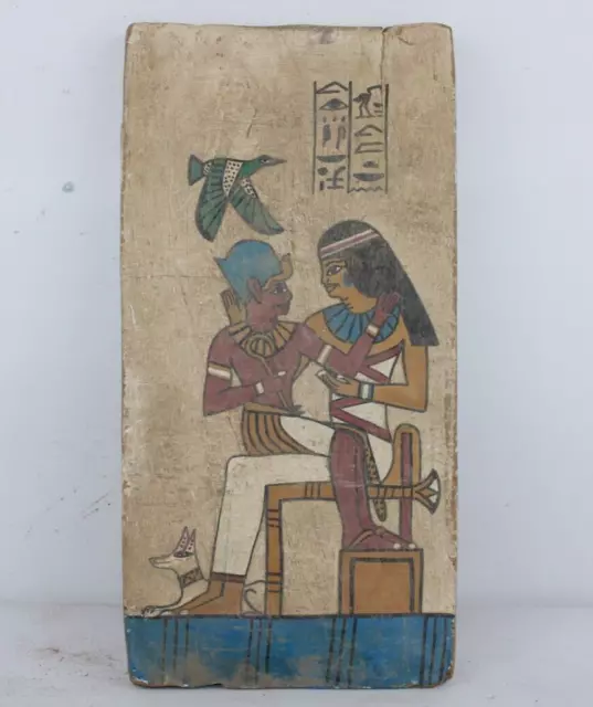 RARO ANTICO EGIZIO ANTICO ISIS Nursing Horus Wooden Stella Stele (A+1)