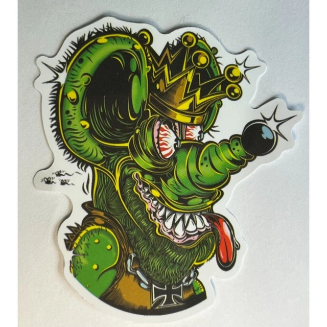 Big Daddy Ed Roth - Rat Fink R.F. King with Crown Vinyl Decal Waterproof Rat Rod