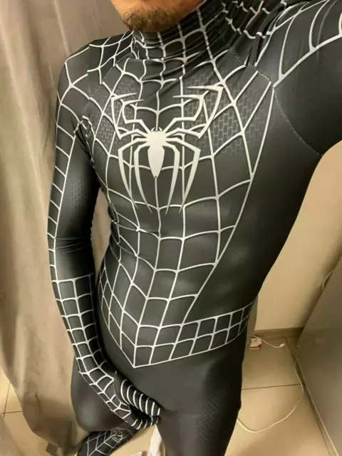 Black Spider-Man Costume Spandex Zentai Jumpsuit Cosplay Bodysuit Kid/Adult Gift