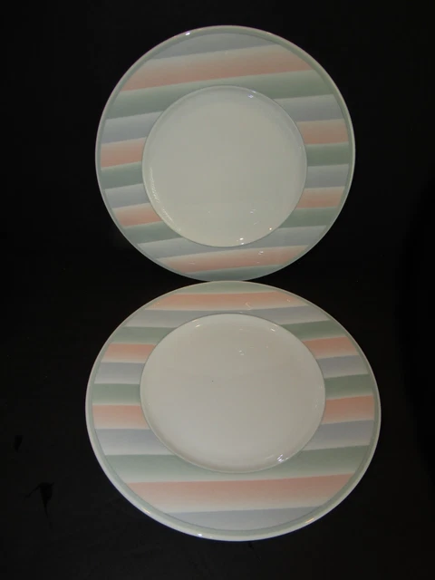 3 ASSIETTES VILLEROY & Boch Mettlach Bouquets Bleu Cobalt Faience