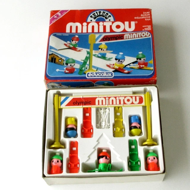 Educalux Minitou Réf 4279 – Skieurs Avec Tremplin – Jeu Vintage Complet
