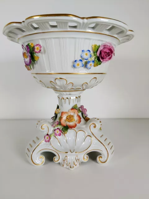 German Von Schierholz Porcelain Reticulated Centrepiece Compote 2