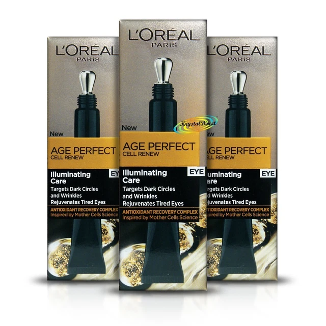 3X LOREAL AGE Perfect Cell Renew Illuminating Eye Care Cream 15ml £78.