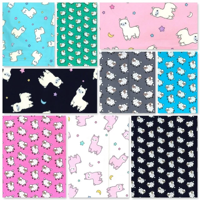 Rose & Hubble 100% Cotton Poplin Fabric Soft Llama Alpaca Sheep Baa Dressmaking
