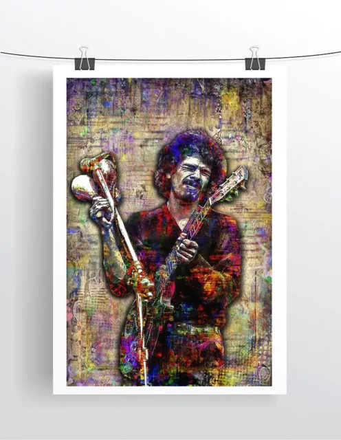 CARLOS SANTANA 24x36in Poster Carlos Santana Woodstock Print Free Shipping US