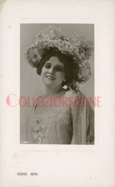 1907 Actress & Singer Miss Edna May Real Photo Postcard Rotary P350