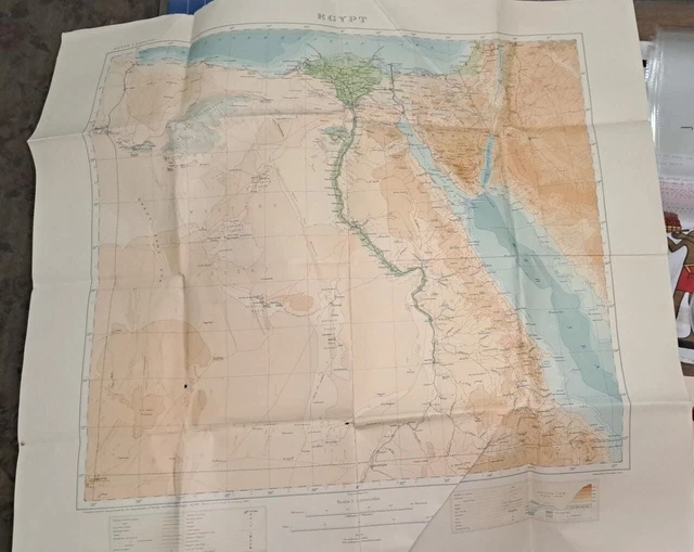 Egypt survey dep. Map 1940  90 cm 80 cm -cloth - T1
