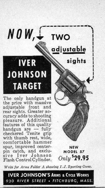 1956 Print Ad Iver Johnson Target Revolver Pistols Fitchburg,MA