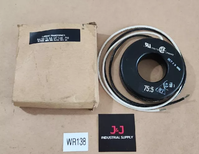 *NEW* Current Transformer Cat 5RL-750 Ratio 75:5 A 600V 50-400Hz 10Kv + Warranty