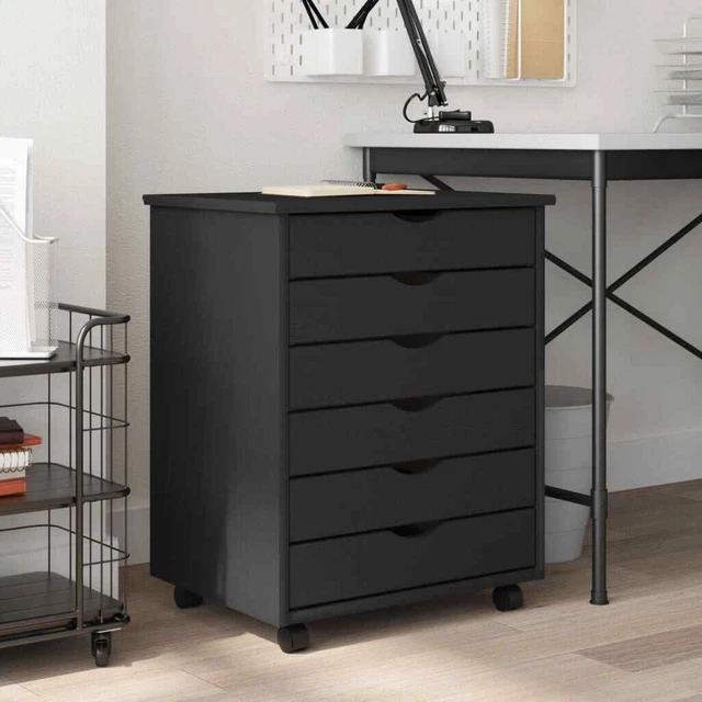 Armoire Roulante Avec Tiroirs Moss Bois De Pin Marron Miel Vidaxl à Prix