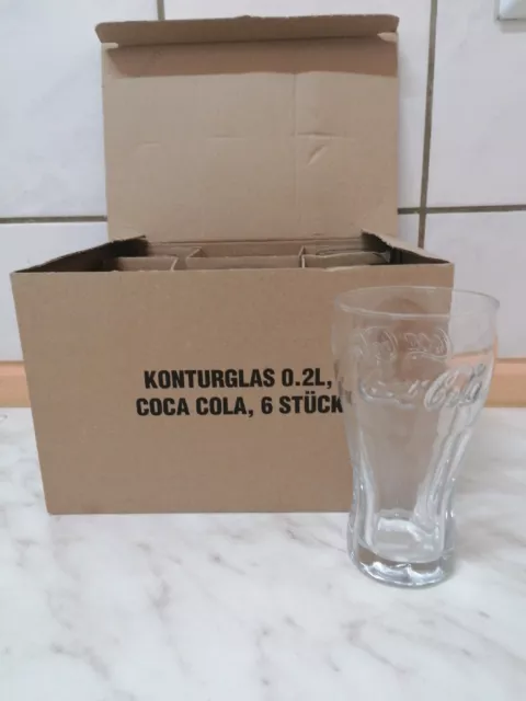 Coca Cola Konturengläser Longdrinkgläser 6er Set Gläser Gastro Bar 0,2 l  NEU