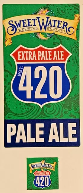 Sweetwater Brewing Company 420 Tap Handle Sticker Set Craft Beer Brewery Type B