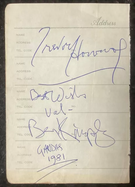 Ben Kingsley & Trevor Howard autograph signed Ghandi 1981 comes with COA