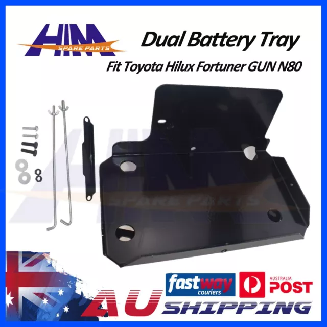 Dual Battery Tray Fit Toyota Hilux Fortuner GUN N80 Under Bonnet 2015-Current