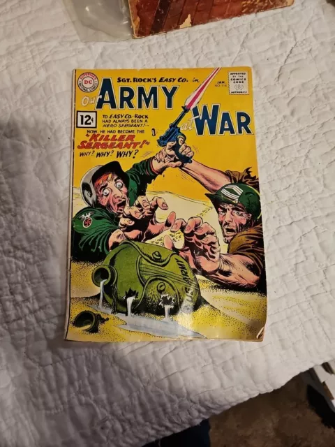 Our Army at War #114 Nice Unrestored Silver Age War Sgt. Rock DC Comic 1962 VG
