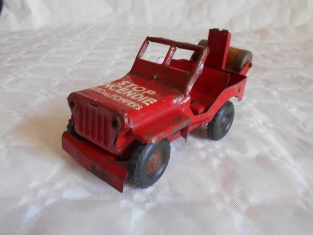 JOYAX JEEP POMPIERS Avec Remorque Citerne Vintage Toy EUR 50,00 - FR