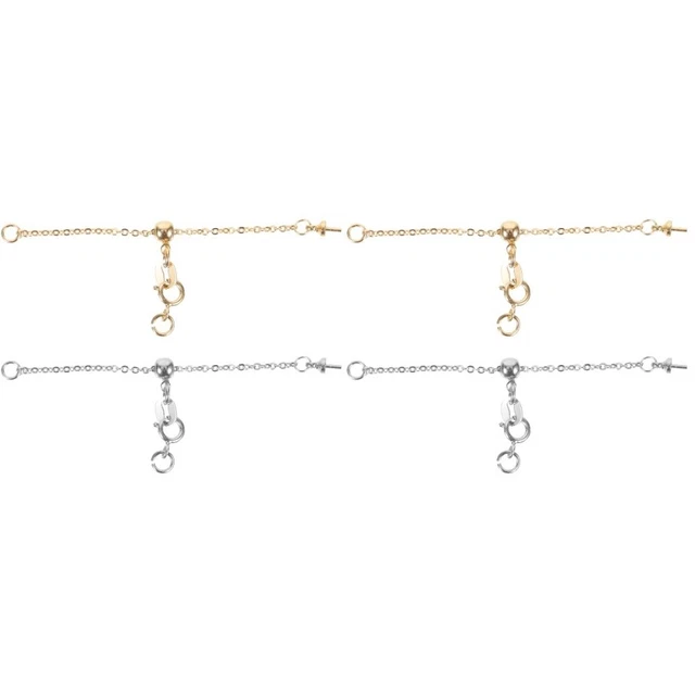 4 piezas Extensores de cadena de collar ajustable cadena de extensión de pulsera
