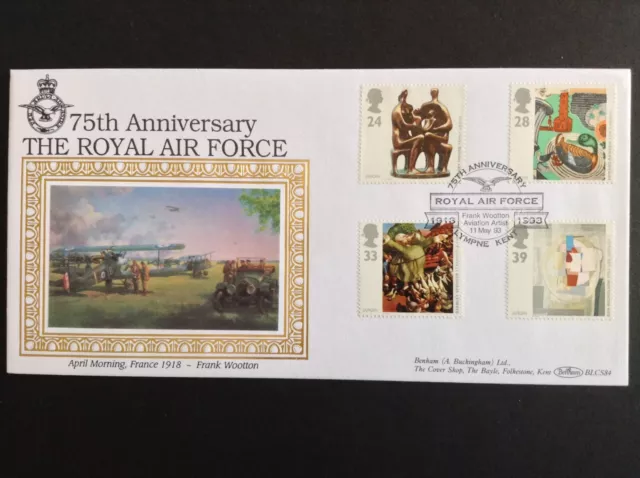 GB Benham 1993 20th Century Art '75th RAF' Set on First Day Cover - Lympne S/H/S