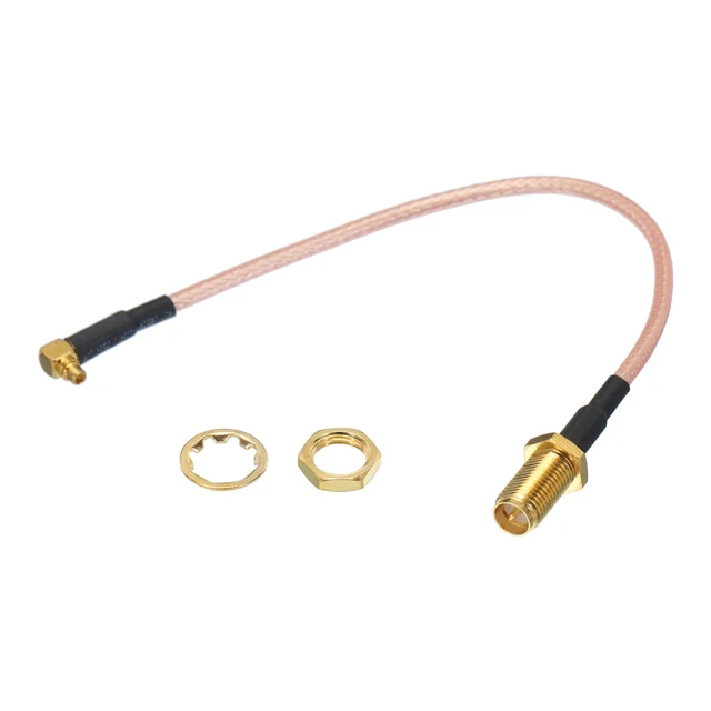 RG316 Coaxial Cables RP-SMA Female to MMCX Male Right Angle 0.5FT Orange 1Pcs