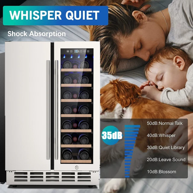 ECOJOY DUAL ZONE 24" Wine Cooler Refrigerator UnderCounter