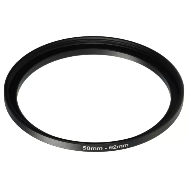 Step Up Ring Adapter von 58mm auf 62mm für Kamera Objektiv schwarz