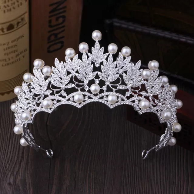 2019 New Fashion Wedding Crystal Pearl Crowns Rhinestone Tiara Brides H Fact Glo