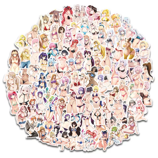 100Pcs Anime Sexy Mixed Beauty Hentai Waifu Graffiti Stickers DIY Comics Sti^^i