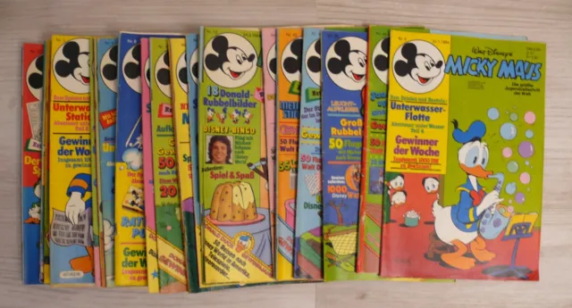 31 Stück Micky Maus Walt Disneys 1984 Jahrgang Comicheft Riesen Lot