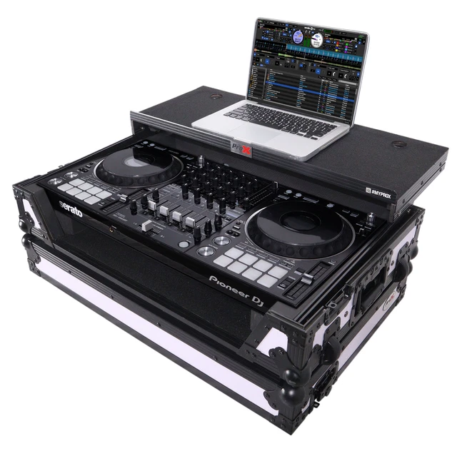 ProX XS-DDJ1000WLTWH Flight Case For Pioneer DDJ-1000SRT W/ Shelf & Wheels WHITE