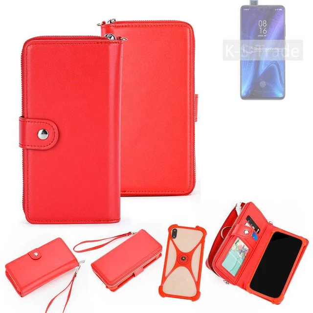 Étui et portefeuille pour Xiaomi Redmi K20 Pro Premium housse protection rouge