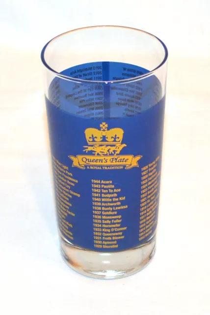 Set of 4 - 2013 Queen's Plate Toronto Highball Glasses listing all past winners