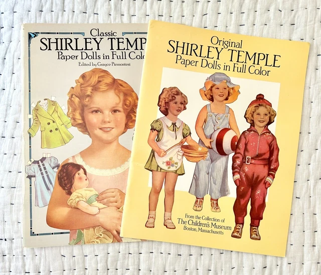 VINTAGE 1980’S SHIRLEY TEMPLE Paper Doll Books UNCUT 80s Full Color 7.