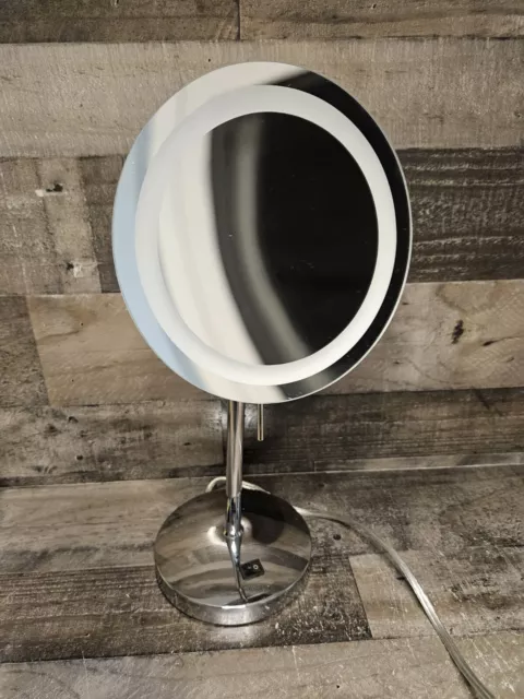 8X Lighted Vanity Mirror Sharper Image Jerdon JRT950CL Slimline Series Chrome