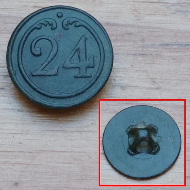 Bouton (16mm) 24eme regiment d`infanterie de ligne Napoleon 1er Empire - RARE
