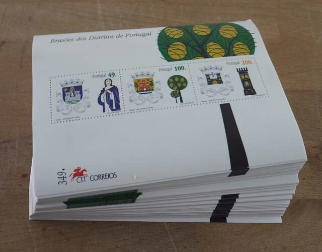 1997 Portugal; 200 Blocks Wappen, Bl. 129, postfrisch/MNH, ME 1000,-