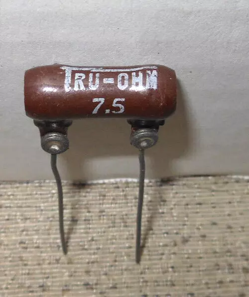 Tru-Ohm 7.5 Ohm 12W 5% Wirewound Power Resistor Axial Wire Lead Ceramic Case NEW